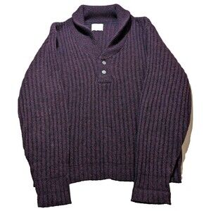 Vintage 1960s Pilgrim by Sears Lambs Wool Knit Shawl collar  Sweater